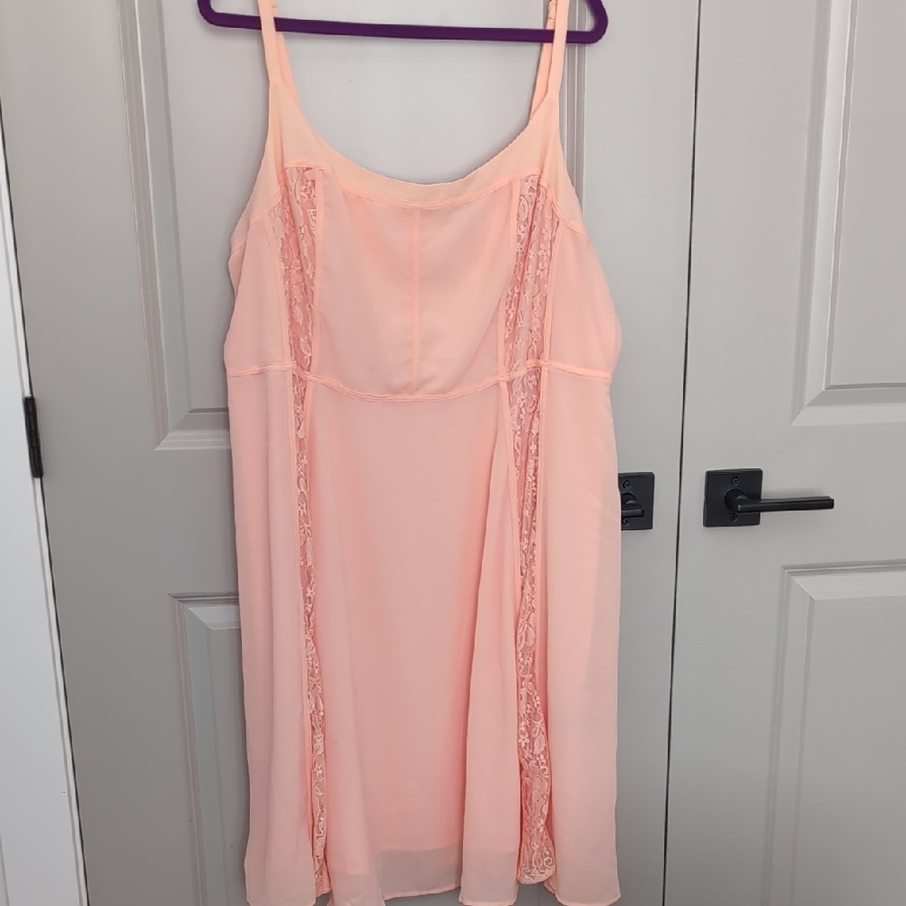 Torrid Peach Lace Trim Chemise